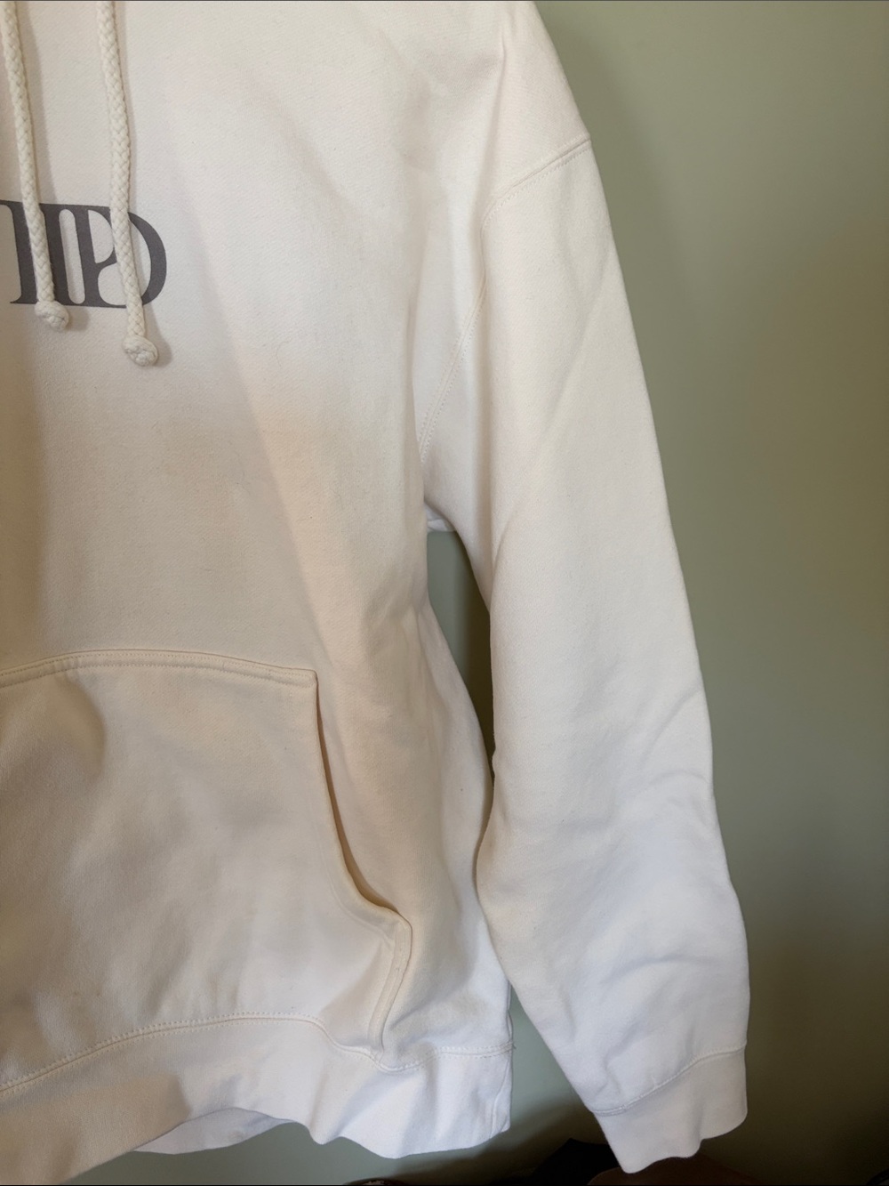 Taylor Swift TTPD Cream Hoodie with Gray Center Logo - Picture 3 of 7
